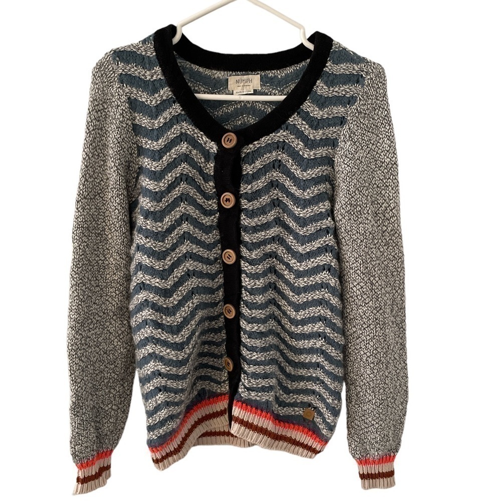 NUMPH Anthropologie Wool Blend Knit Casiopia Cardigan Sweater Small